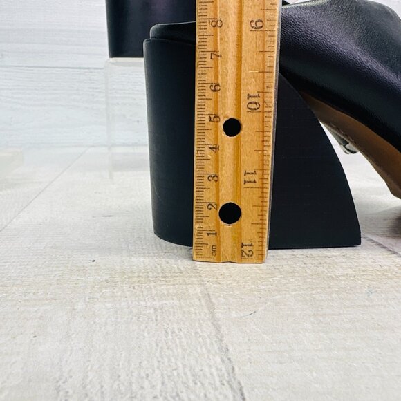 Vince Camuto Kafinny High Heel Sandals Black Tan Strappy Block Heel Size 8.5M 38 - Picture 7 of 12